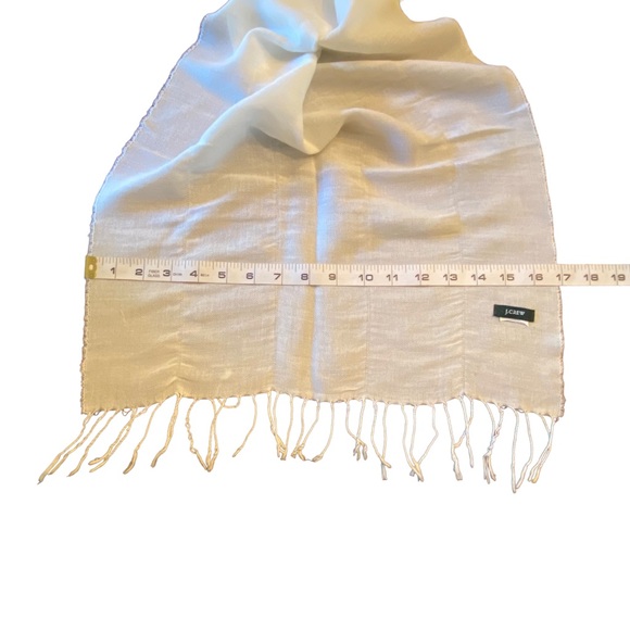 J.Crew lightweight Raw Edge Fringe Cream Scarf - Picture 8 of 8